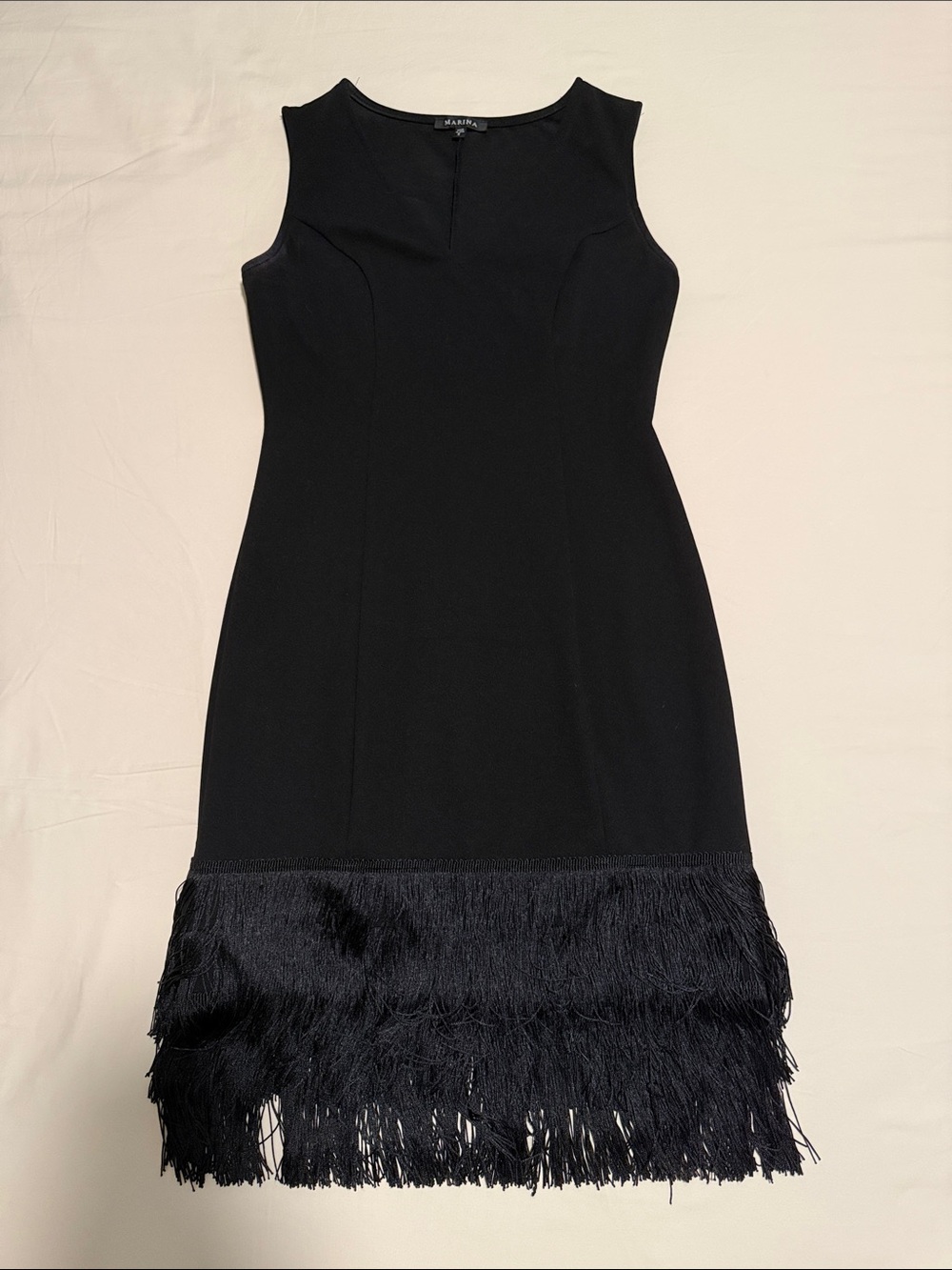 Black Fringe Midi Dress